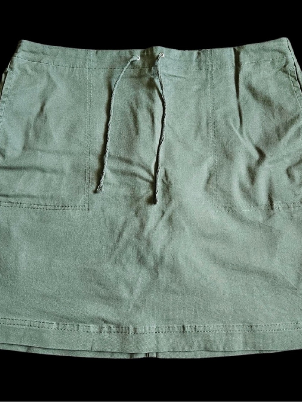 CJ Banks Olive Green Drawstring Skort